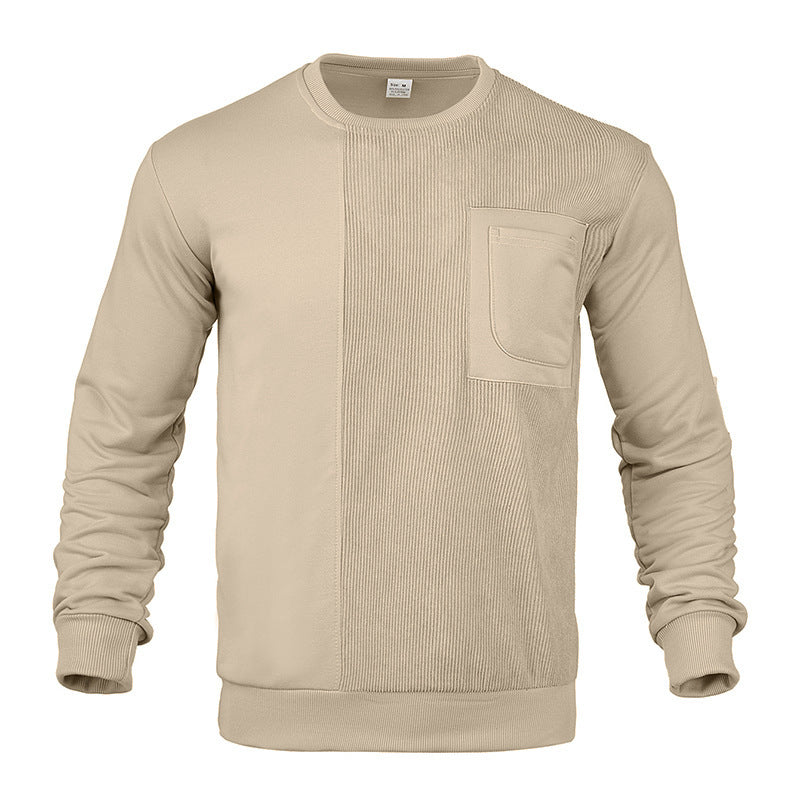 Herren moderne Sweatshirt mit strukturiertem Muster und praktischer Brusttasche Drune