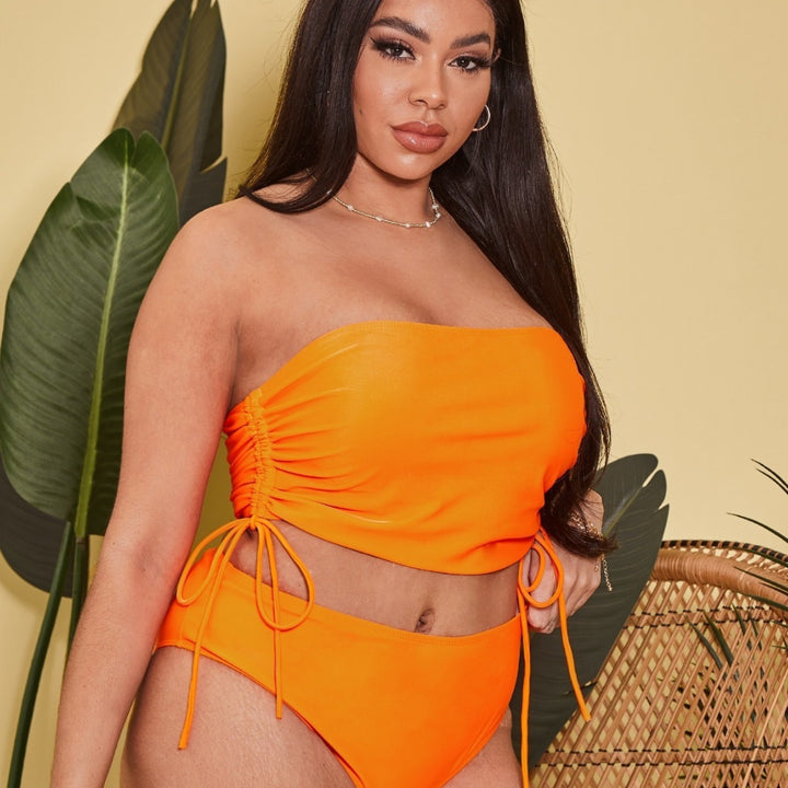 Damen Tankini-Set mit verstellbarem Wickel-Top und hochgeschnittenen Shorts Drune