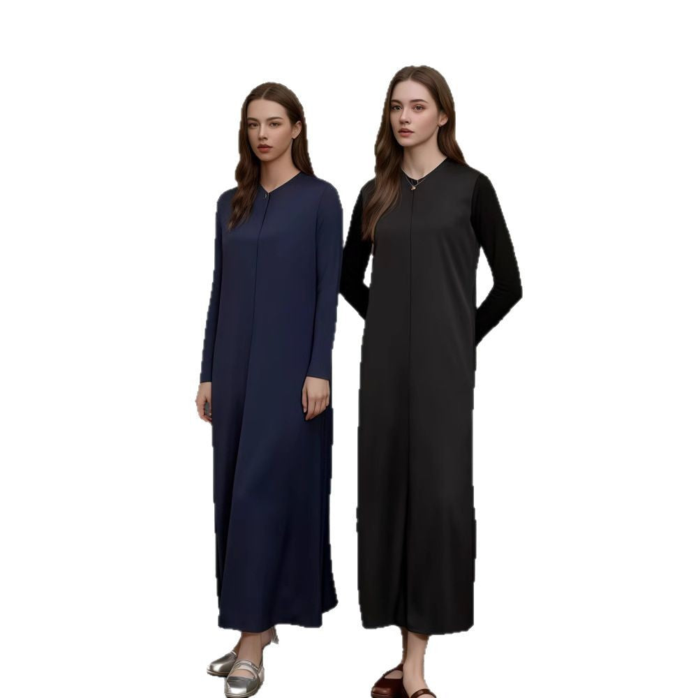 Damen Elegantes Langarm-Maxikleid mit schmeichelndem Schnitt und zeitlosem Design Drune