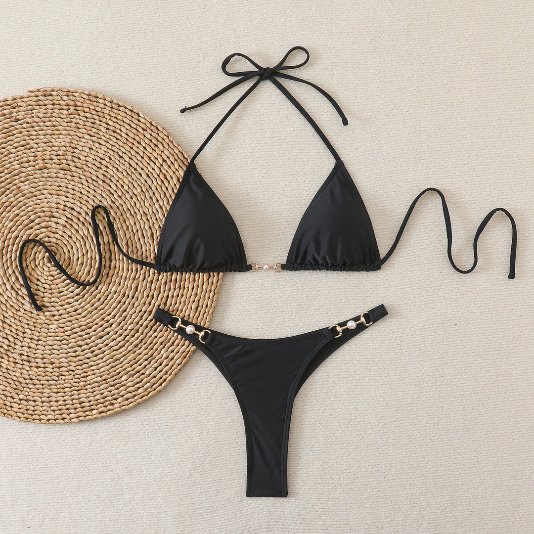 Damen Triangel-Bikini mit eleganten Verzierungen Drune