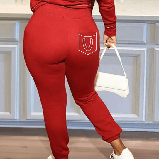 Damen Sportliche Jogginghose mit seitlicher Tasche und elastischem Bündchen Drune