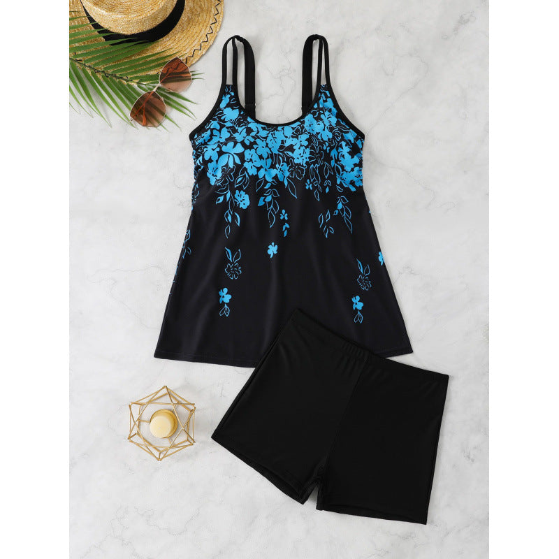 Damen Schwimmanzug mit floralem Oberteil und eleganter Shorts Drune