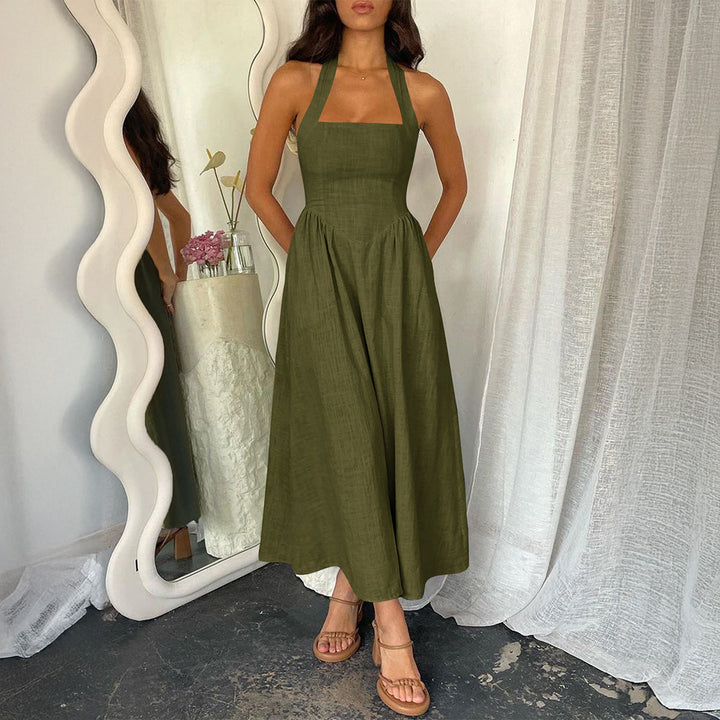 Damen Maxikleid mit sommerlichem Schnitt und süßen Spaghettiträgern Drune