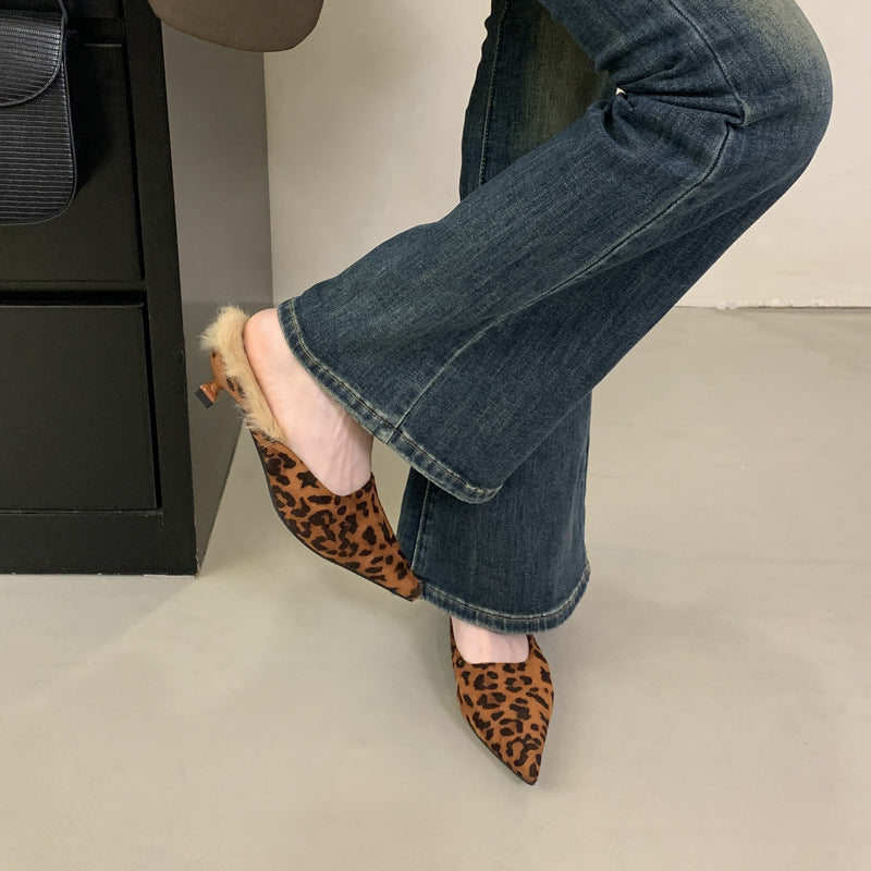 Damen Spitzen-Mules mit luxuriösem Fellfutter und elegantem Design Drune