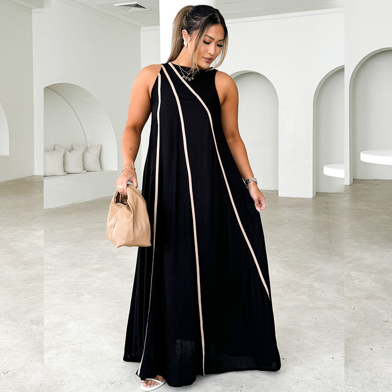 Damen Maxikleid mit asymmetrischem Schnitt und eleganter Schnürung Drune