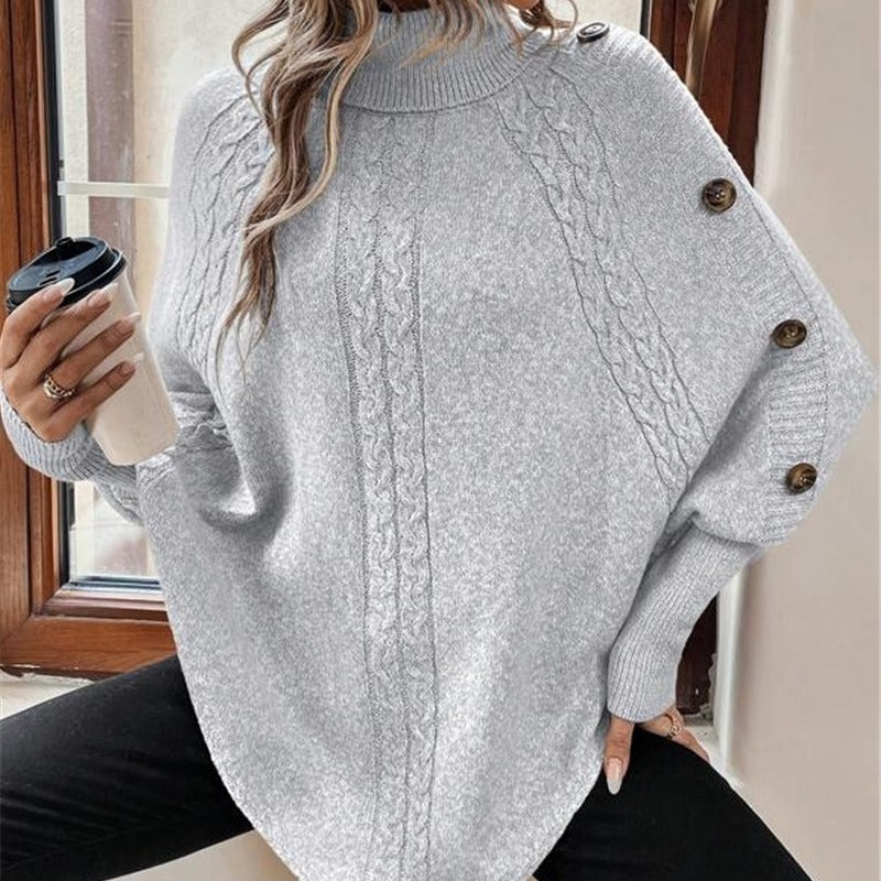 Damen Strickpullover mit eleganten Knopfdetails und lässigem Schnitt Drune