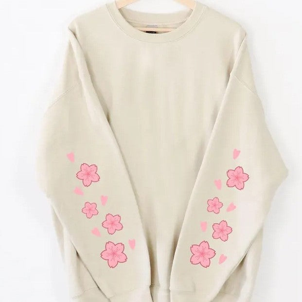 Damen Sweatshirt mit floralem Design und großzügigen Ärmeln Drune