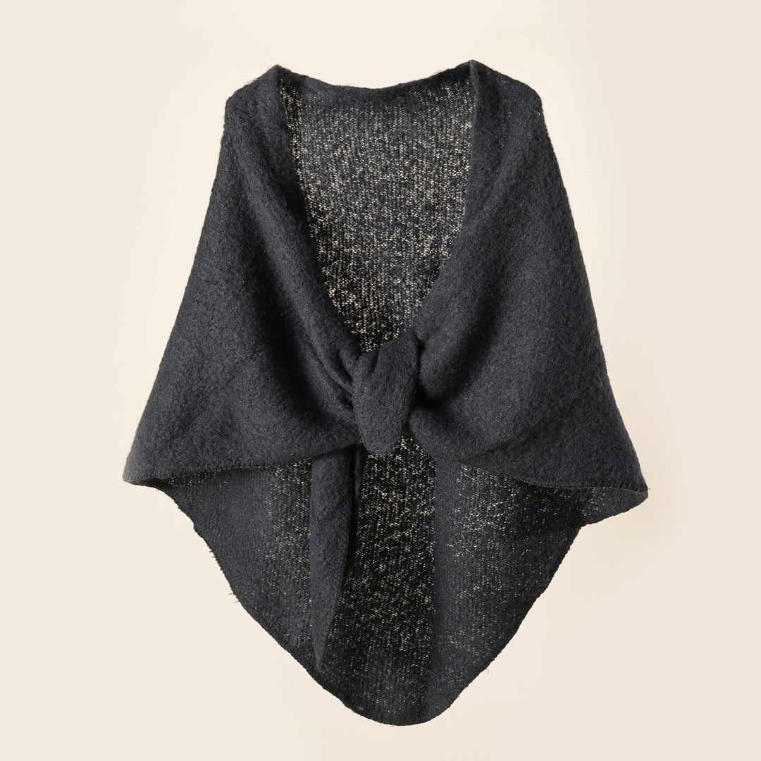 Damen Kuscheliger Wickelponcho mit modernen Fransen und elegantem Design Drune