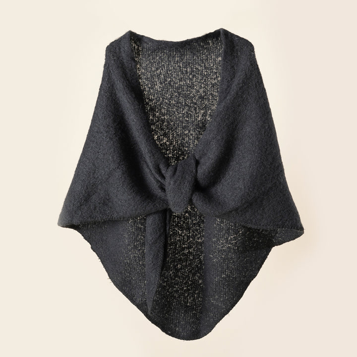 Damen Kuscheliger Wickelponcho mit modernen Fransen und elegantem Design Drune