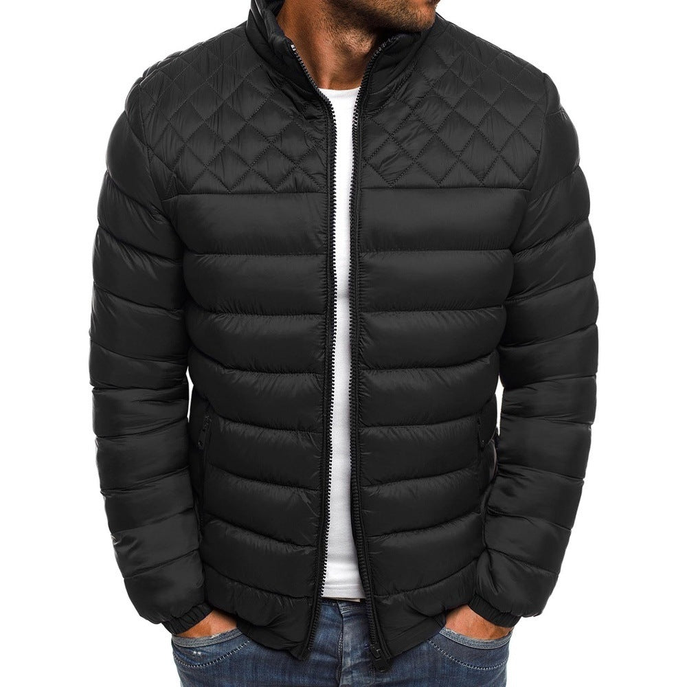 Drune | Herren Winter Steppjacke mit gestepptem Design und Stehkragen