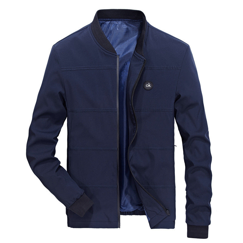 Herren sportliche Bomberjacke mit elastischen Bündchen und praktischen Reißverschlusstaschen Drune