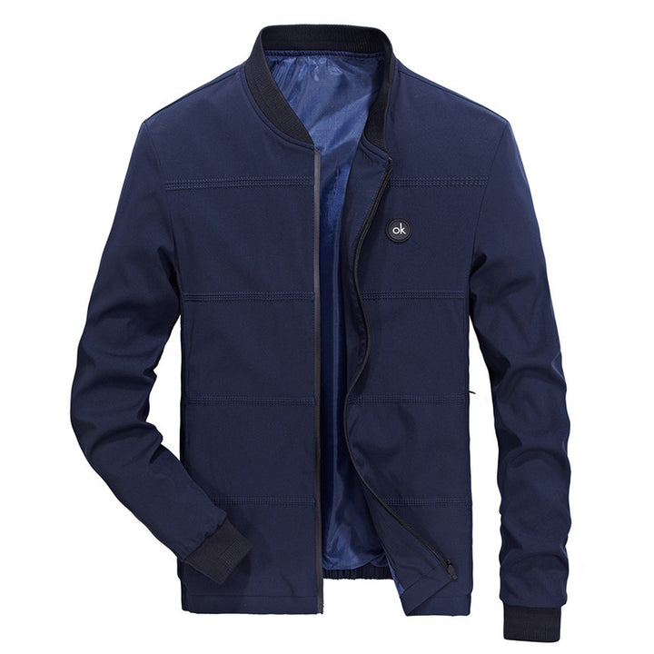 Herren sportliche Bomberjacke mit elastischen Bündchen und praktischen Reißverschlusstaschen Drune