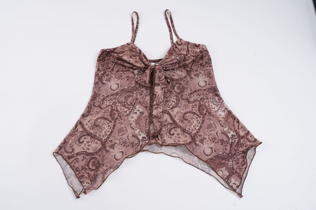 Damen luftiges und elegantes Spaghetti-Trägertop mit floralem Muster Drune