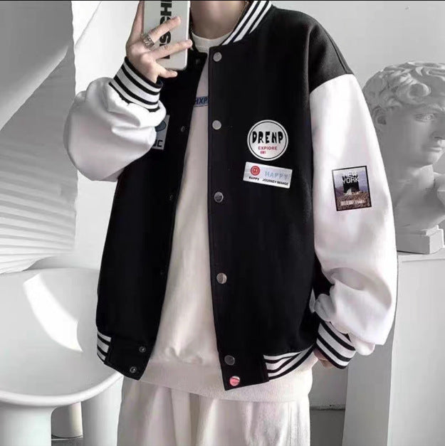Herren Collegejacke mit praktischen Taschen und Stickereien Drune