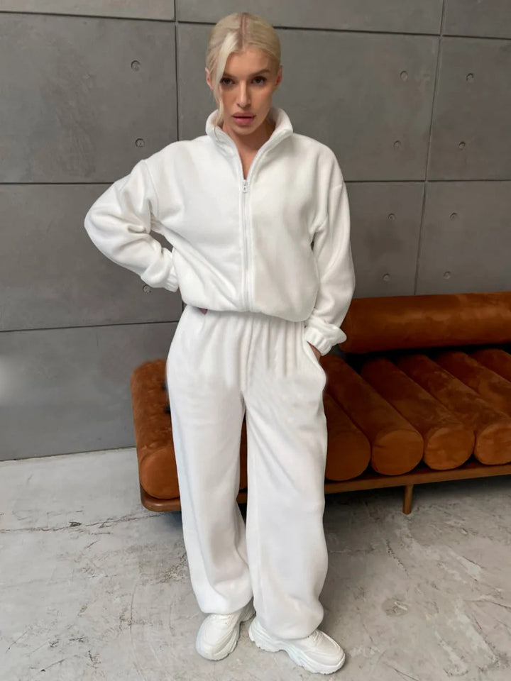Damen Sportliche und bequeme Set mit Stehkragen Drune