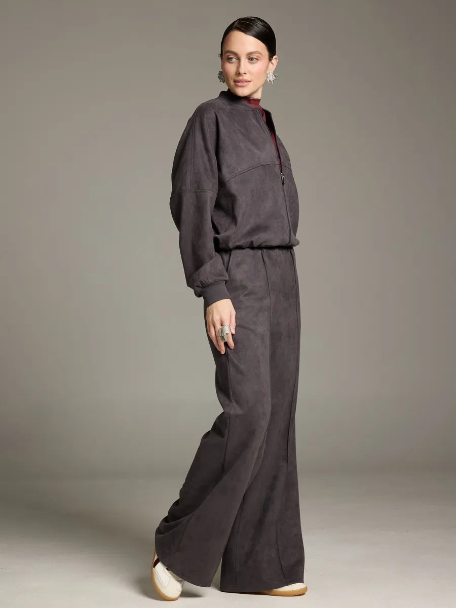 Damen Elegantes und lässiges Lounge-Set mit hohem Kragen und weitem Bein Drune