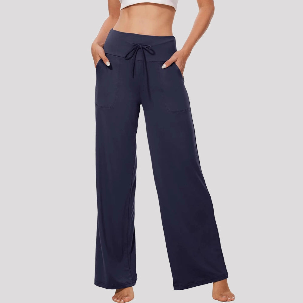 Damen Bequeme Freizeithose mit weitem Schnitt und Kordelzug Drune
