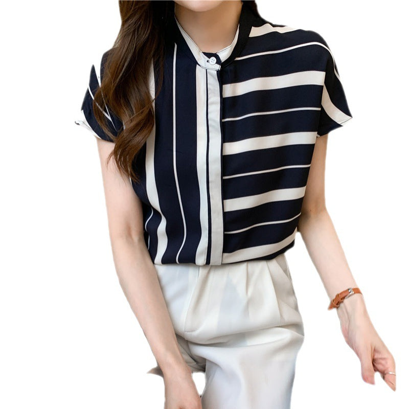 Damen Bluse mit elegantem Streifenmuster und lässigem Schnitt Drune