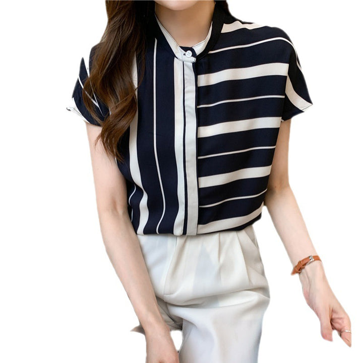 Damen Bluse mit elegantem Streifenmuster und lässigem Schnitt Drune