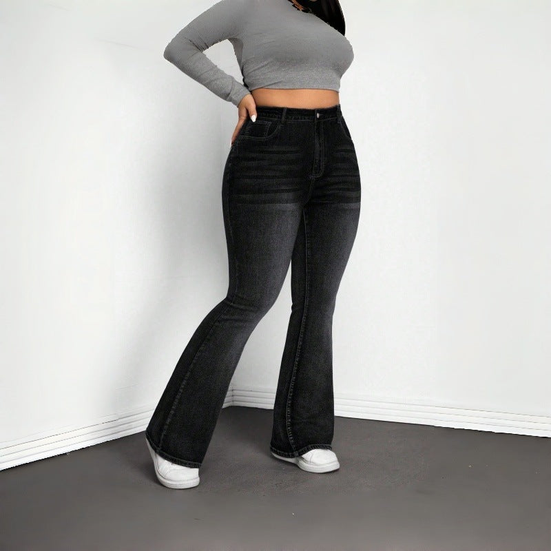 Damen Flared Jeans im Vintage-Design mit hohem Bund und komfortabler Passform Drune