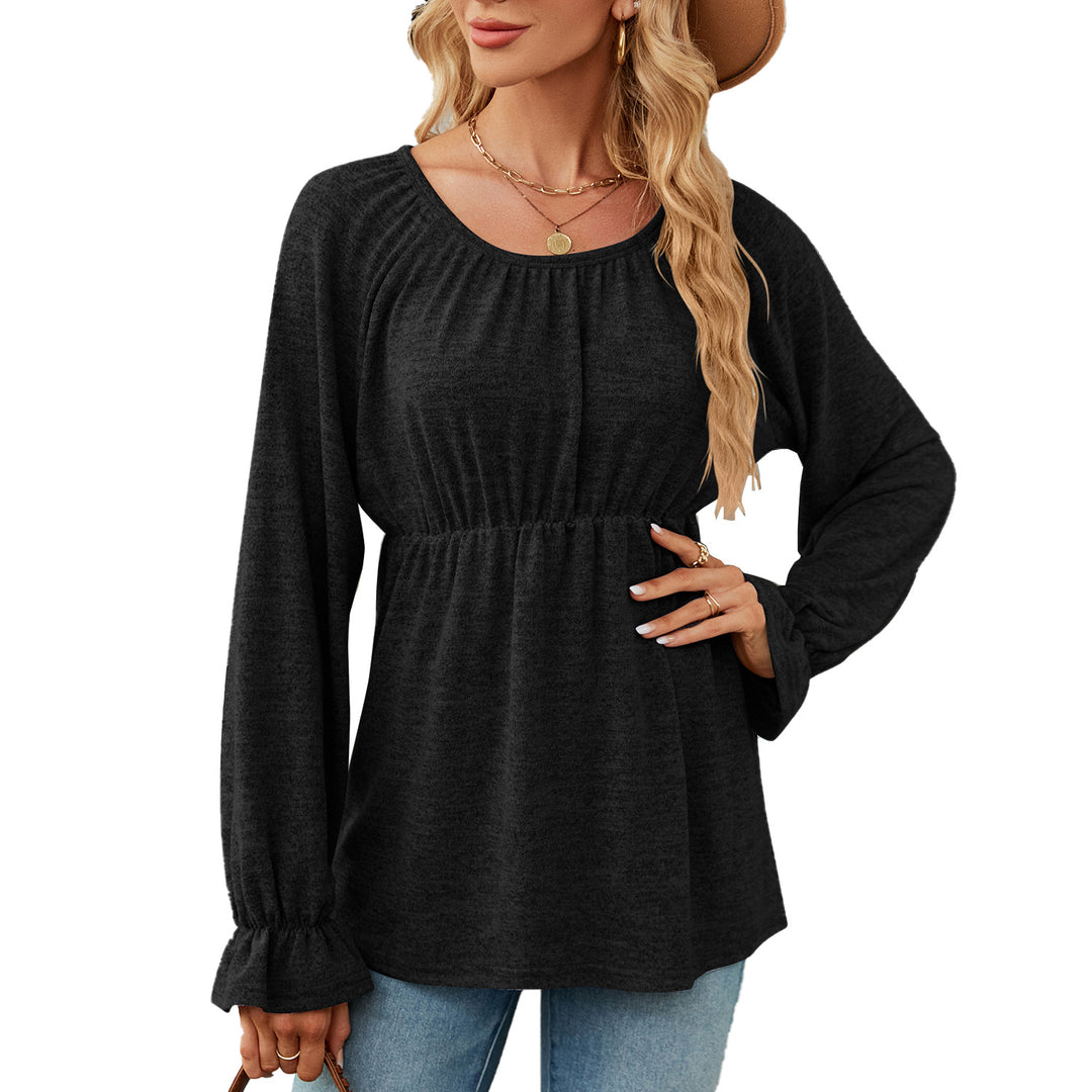 Damen lässiges Blusenshirt mit Raffung Drune
