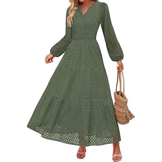 Damen Maxikleid im eleganten gehäkelten Design Drune