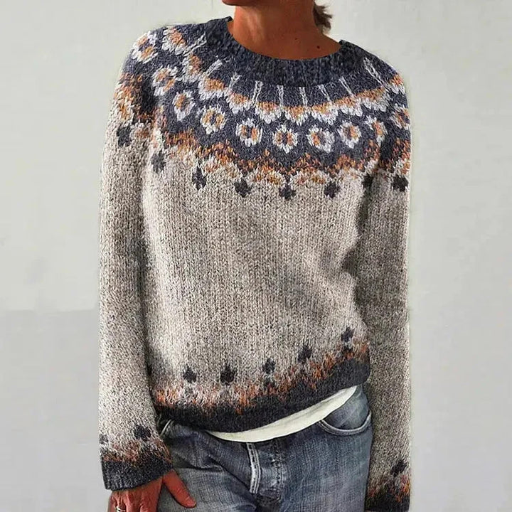 Damen Strickpullover mit lebhaftem Muster und komfortablem Schnitt Drune