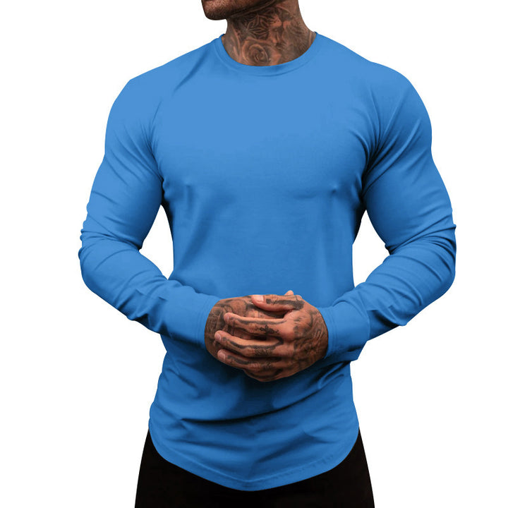 Herren Langarmshirt aus weichem, elastischem Baumwollmix mit Rundhalsausschnitt Drune