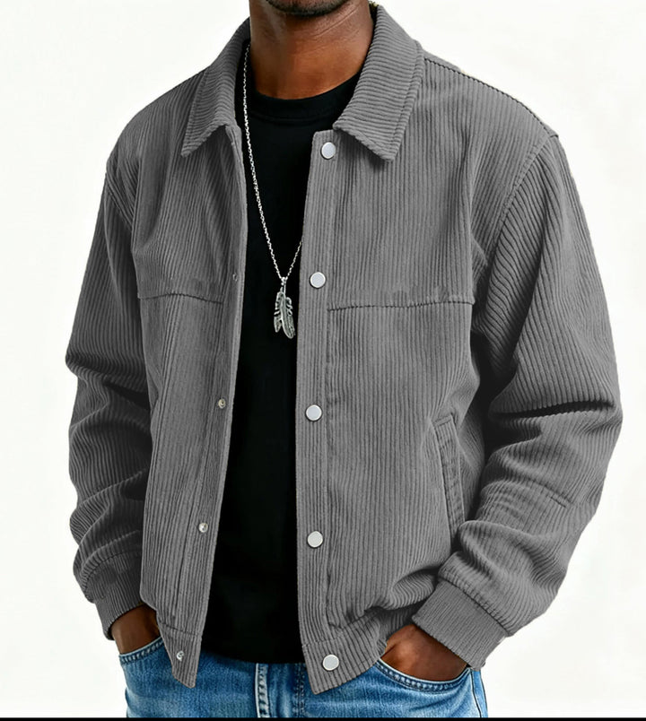 Herren Cordjacke mit Taschen und gestepptem Design Drune