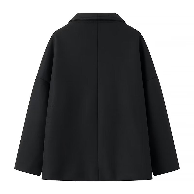 Damen modische Übergangsjacke im eleganten Doppelreiher-Stil Drune