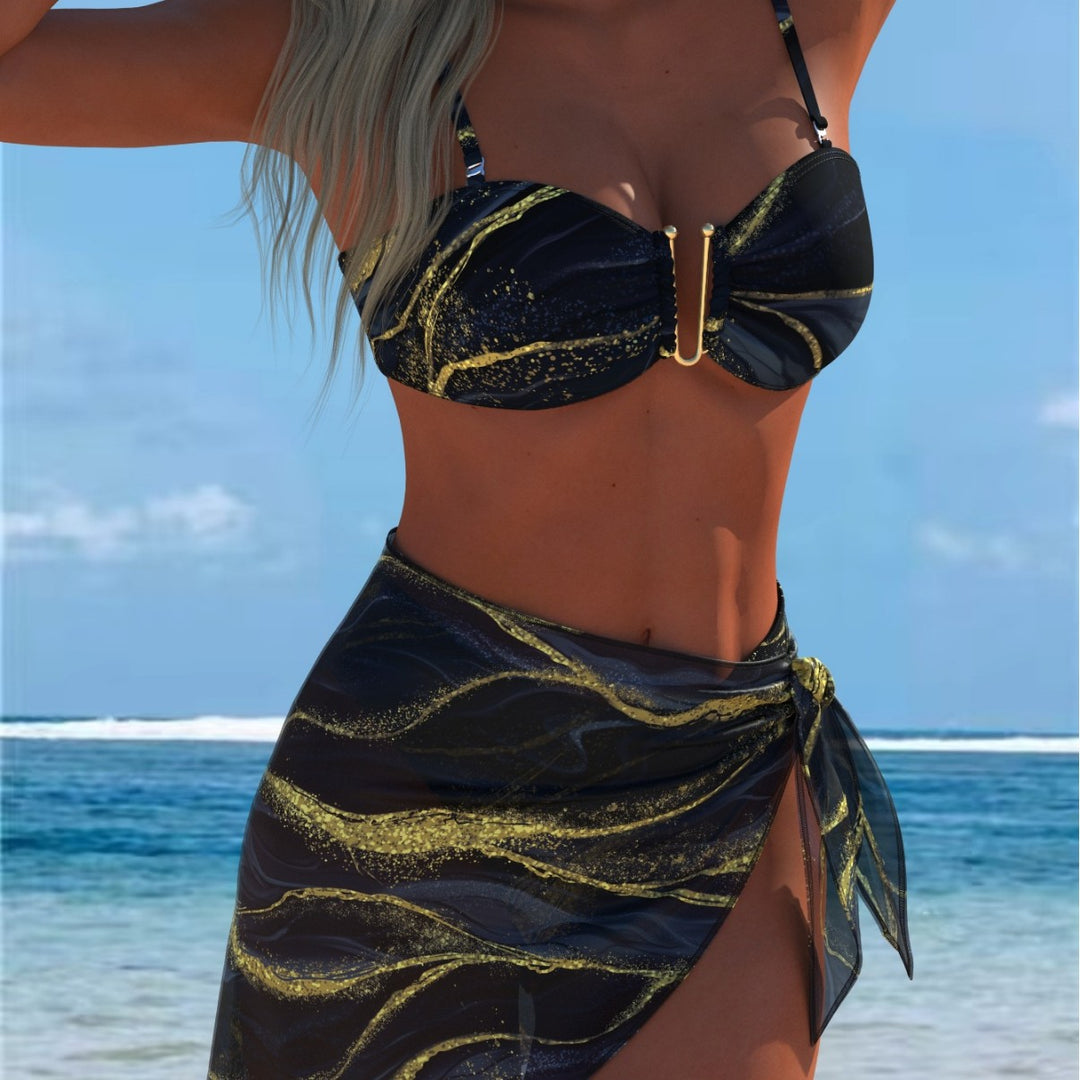 Damen Bikini-Set mit elegantem Balconette-Oberteil und modischem Wickelrock Drune