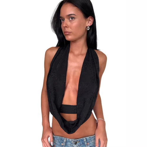 Damen Verspieltes Bauchfreies Top mit asymmetrischen Rüschendetails Drune