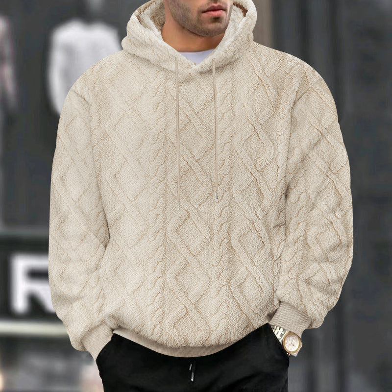 Herren Hoodiekapuzenpullover aus kuscheligem Material mit Struktur Drune