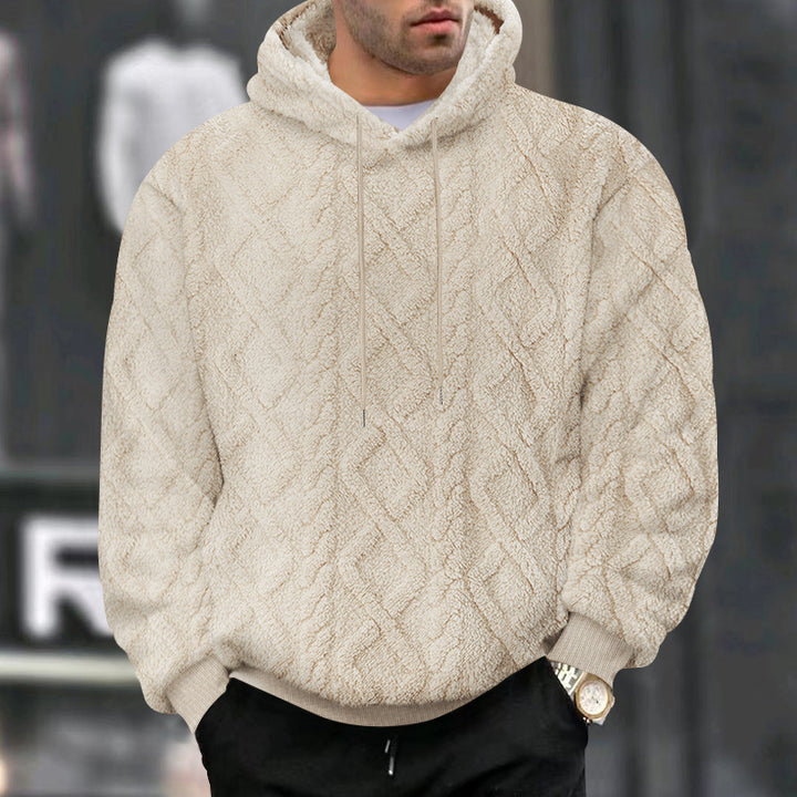 Herren Hoodiekapuzenpullover aus kuscheligem Material mit Struktur Drune