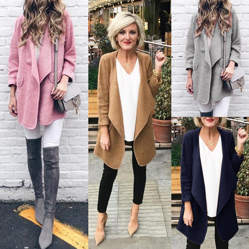 Damen Wickeljacke mit modischem Schnitt und kuscheligem Material Drune