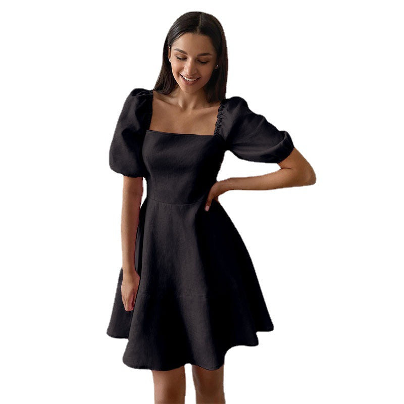 Damen Verspieltes Kleid mit großzügigen Puffärmeln und schwingendem Saum Drune