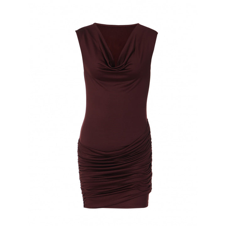Damen Elegantes Wickelkleid mit raffinierten Rüschendetails und verführerischem V-Ausschnitt Drune
