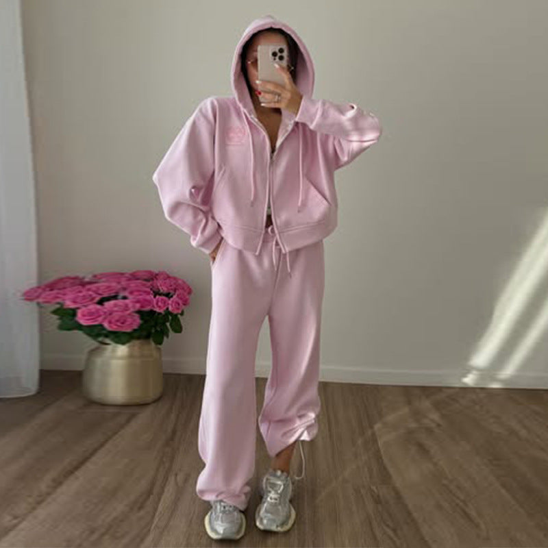 Damen lässiger Hoodie und Jogginghose Set Drune