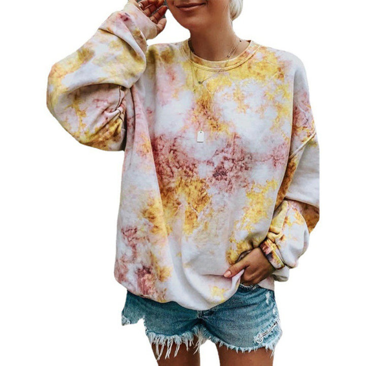 Damen Oversized Sweatshirt im modischen Batikdesign Drune