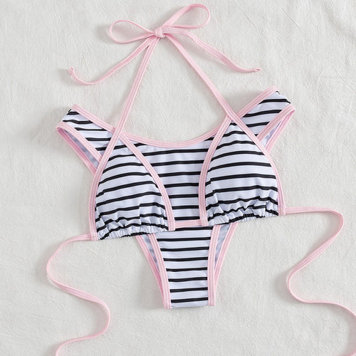 Damen Sportliches Bikini-Top mit Hochwertigem Streifen-Design Drune