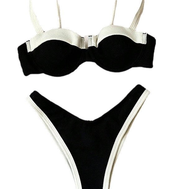 Damen Bikini-Set mit strukturiertem Oberteil und verstellbaren Trägern Drune