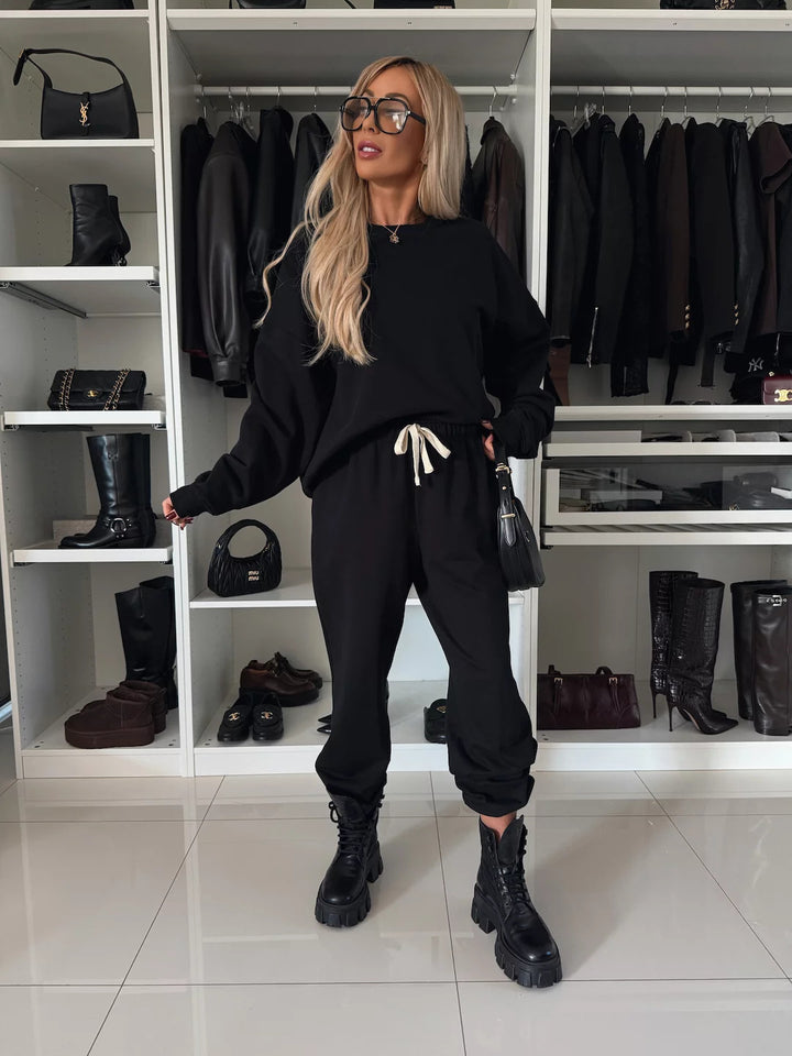 Damen lässiger Jogginganzug mit elegantem Schnitt und komfortabler Passform Drune