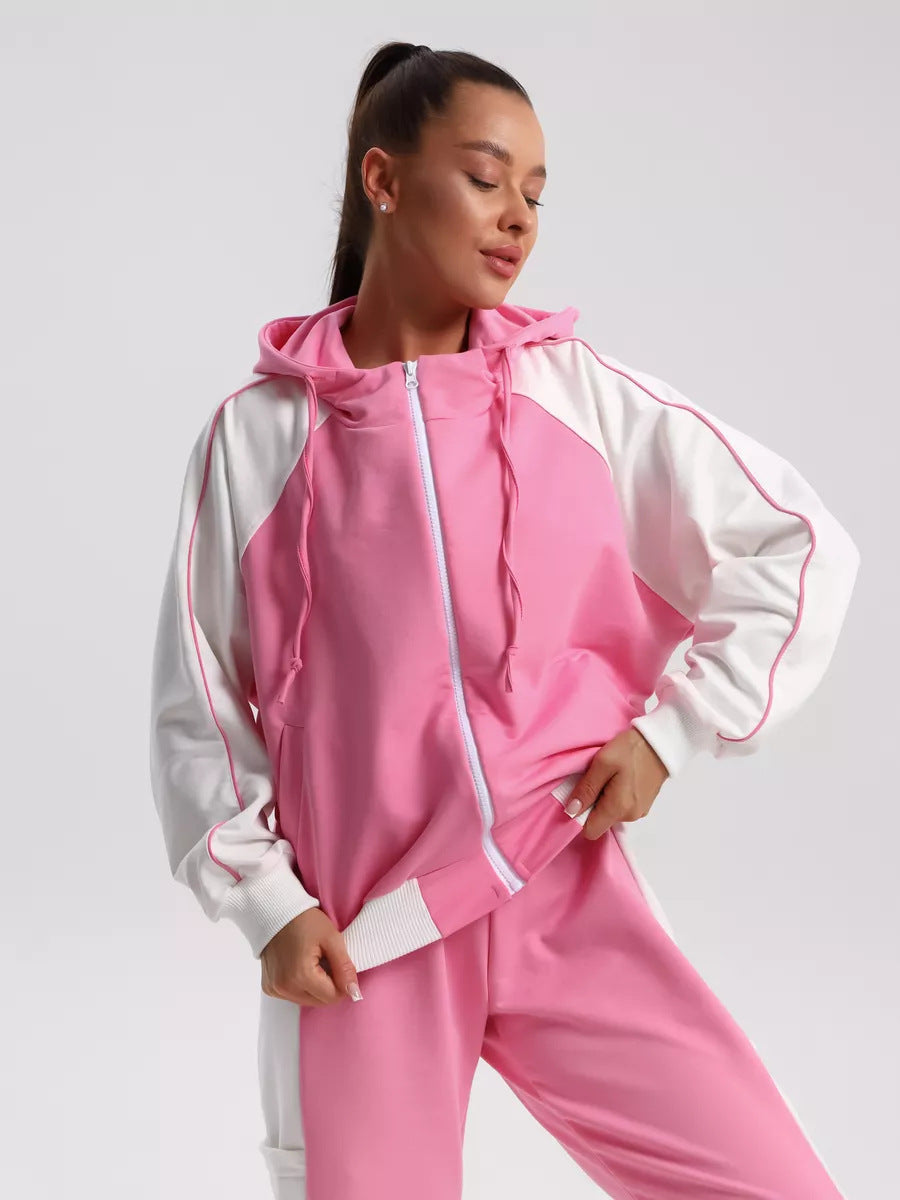 Damen Sportliches Freizeit-Set mit farblichen Kontrasten und praktischen Taschen Drune