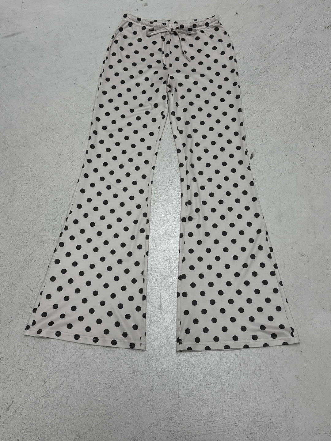 Damen nan ausgestellte Highwaist-Jerseyhose mit Punktmuster und Kordelzugbund Drune