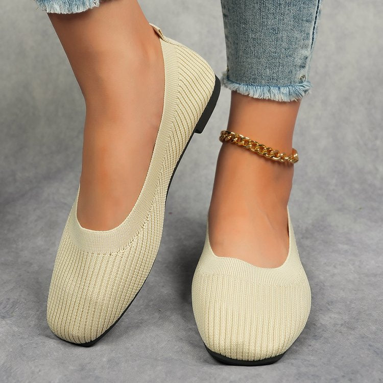 Damen Komfortable und modische Ballerinas mit strukturiertem Obermaterial Drune