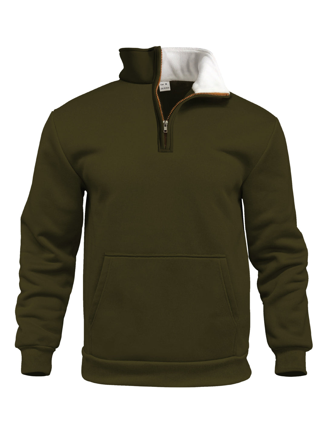 Herren nan Komfort-Halbzip-Sweat mit hohem Fleecekragen, Kängurutasche und formstabilem Rippsaum Drune