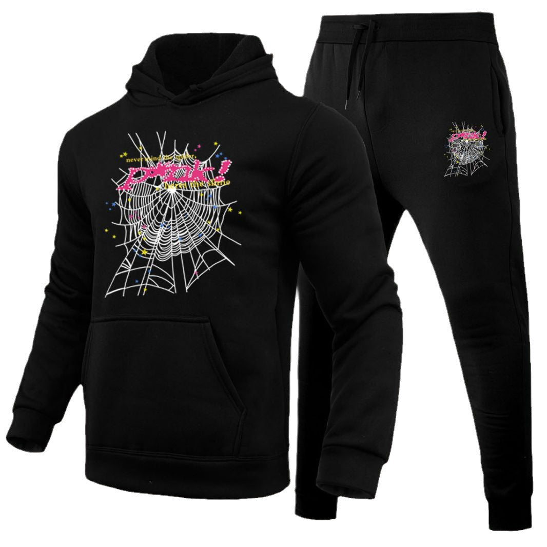 Damen Hoodie und Jogginghose Set mit einzigartigem Spinnennetz-Design Drune