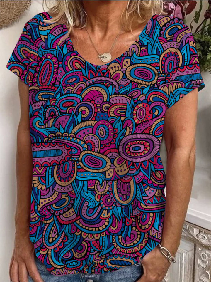 Damen T-Shirt mit einzigartigem Mandala-Design Drune