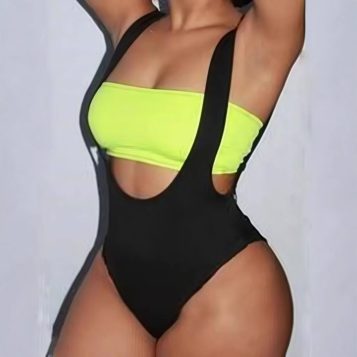 Damen Badeanzug mit modernem Cut-Out-Design und verstellbaren Trägern Drune