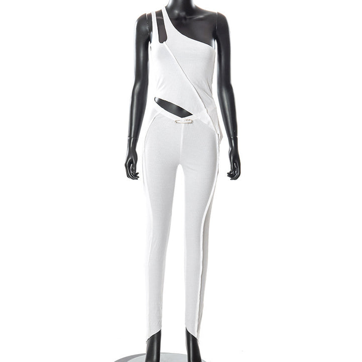 Damen asymmetrischer Jumpsuit mit modischem Cut-Out und eleganter Taillierung Drune